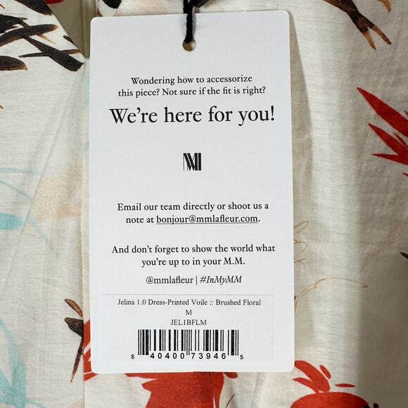 M.M. LAFLEUR The Jelina Summer Friday Dress Printed Voile Size Medium - Picture 4 of 10